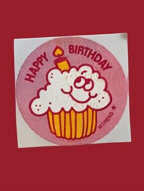 10/$25 Whipped Cream "Happy Birthday" Scratch & Sniff Retro Reward Sticker
